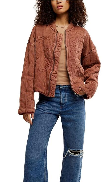 Free People Jackets & Blazers - Free People Rose Zip Up Sweatshirt Size M NWT